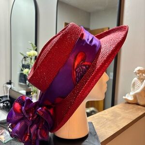 Chic Red and Purple Women's Hat